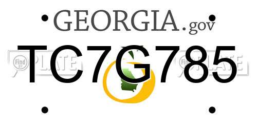 TC7G785 Georgia License Plate