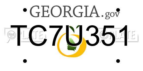 TC7U351 Georgia License Plate