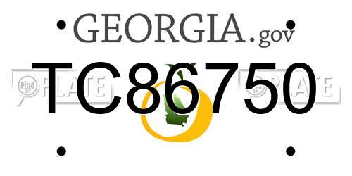 TC86750 Georgia License Plate