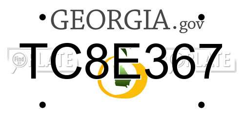 TC8E367 Georgia License Plate