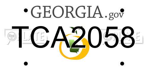 TCA2058 Georgia License Plate