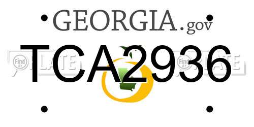 TCA2936 Georgia License Plate
