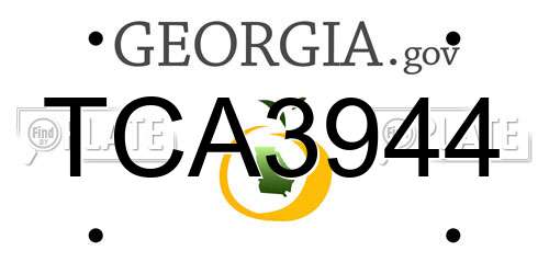 TCA3944 Georgia License Plate