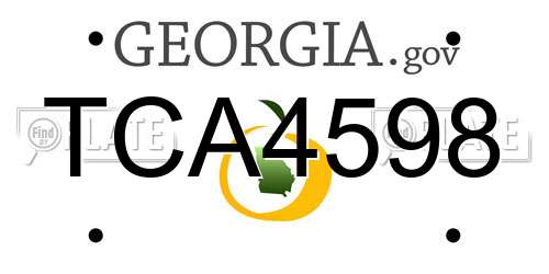 TCA4598 Georgia License Plate