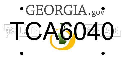 TCA6040 Georgia License Plate