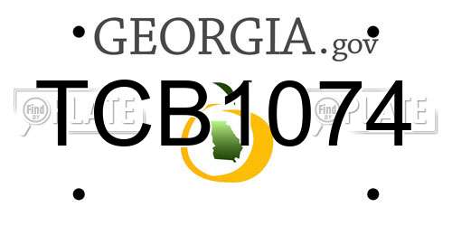 TCB1074 Georgia License Plate