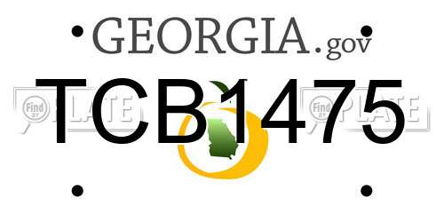 TCB1475 Georgia License Plate