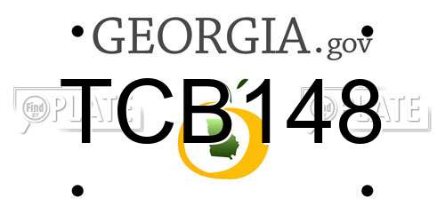 TCB148 Georgia License Plate