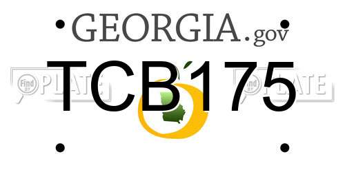 TCB175 Georgia License Plate