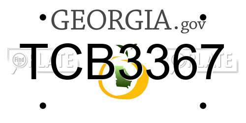 TCB3367 Georgia License Plate