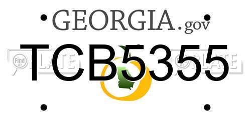 TCB5355 Georgia License Plate