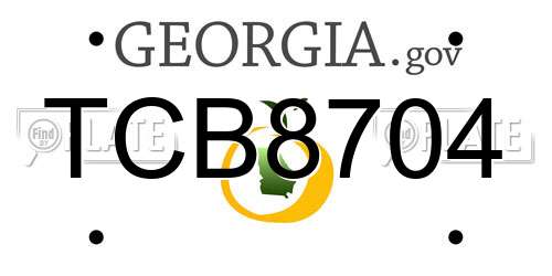 TCB8704 Georgia License Plate