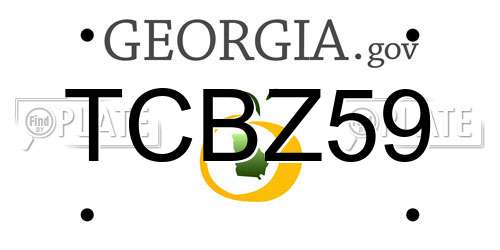 TCBZ59 Georgia License Plate