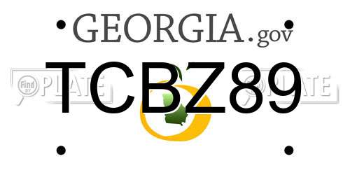 TCBZ89 Georgia License Plate