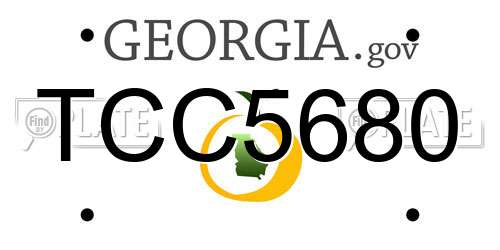 TCC5680 Georgia License Plate