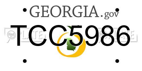 TCC5986 Georgia License Plate