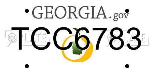 TCC6783 Georgia License Plate