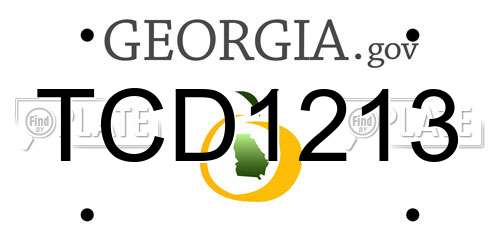 TCD1213 Georgia License Plate