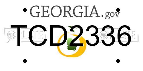 TCD2336 Georgia License Plate
