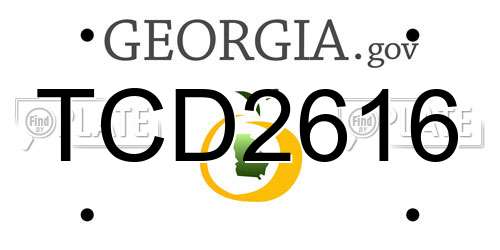 TCD2616 Georgia License Plate