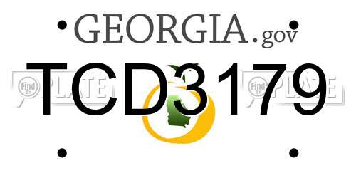 TCD3179 Georgia License Plate
