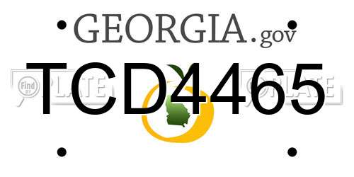 TCD4465 Georgia License Plate