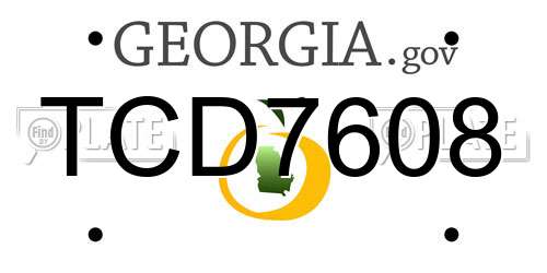 TCD7608 Georgia License Plate