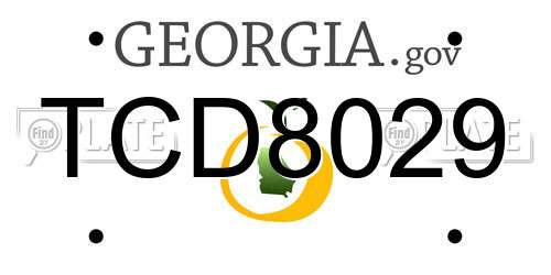 TCD8029 Georgia License Plate