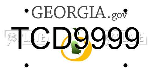 TCD9999 Georgia License Plate