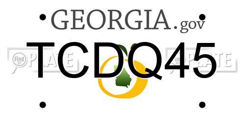 TCDQ45 Georgia License Plate