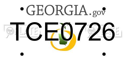 TCE0726 Georgia License Plate