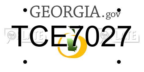 TCE7027 Georgia License Plate