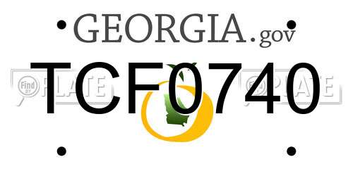 TCF0740 Georgia License Plate