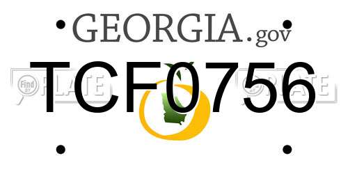 TCF0756 Georgia License Plate