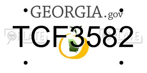 TCF3582 Georgia License Plate