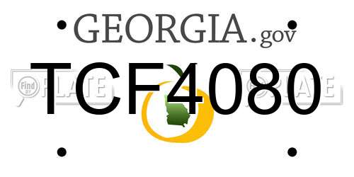 TCF4080 Georgia License Plate