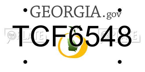 TCF6548 Georgia License Plate