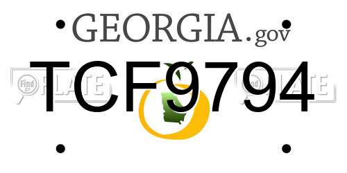 TCF9794 Georgia License Plate