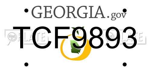 TCF9893 Georgia License Plate