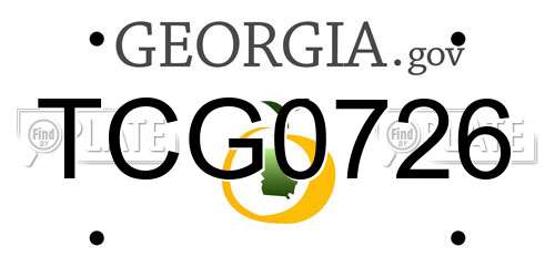 TCG0726 Georgia License Plate