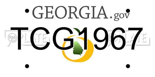 TCG1967 Georgia License Plate