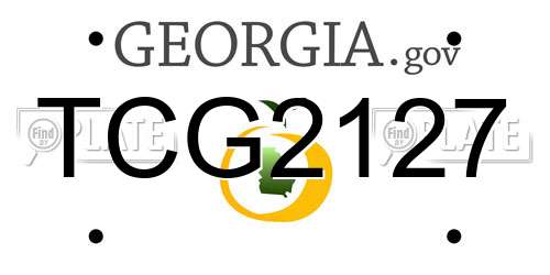 TCG2127 Georgia License Plate