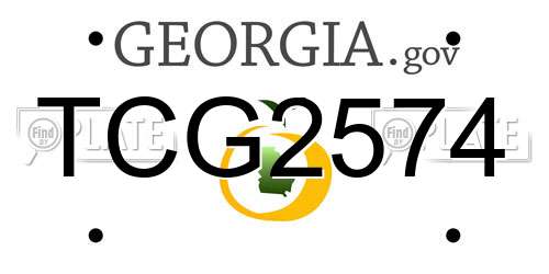 TCG2574 Georgia License Plate