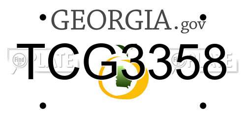 TCG3358 Georgia License Plate