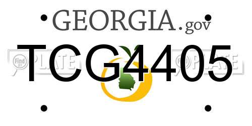 TCG4405 Georgia License Plate