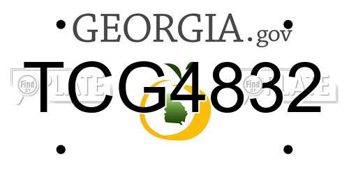 TCG4832 Georgia License Plate