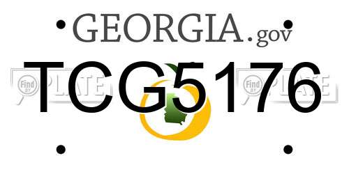 TCG5176 Georgia License Plate