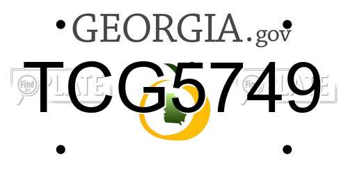 TCG5749 Georgia License Plate