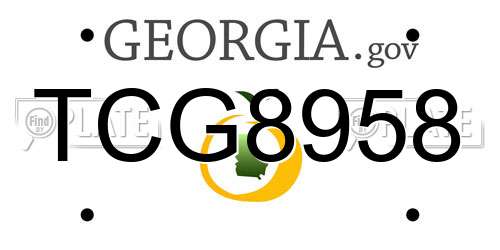 TCG8958 Georgia License Plate