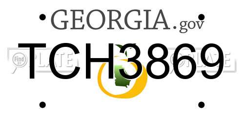 TCH3869 Georgia License Plate